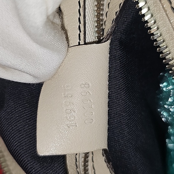 SUPER NICE BLUE GUCCISSIMA PRINT AND WHITE XL HOBO - Picture 7 of 7